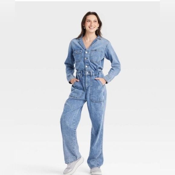 UNIVERSAL THREAD Denim Utility Jumpsuit - Size 17 - Picture 1 of 13